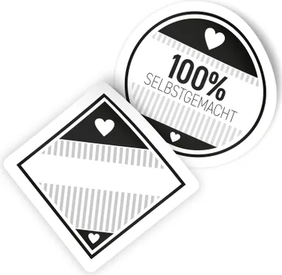 Produktbild von itenga Marmeladensticker 10erSet Aufkleber Deckel und Glas zum Beschriften MODERN