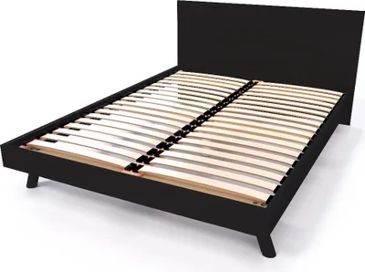 Produktbild von Skandinavisches Bett Viking 140x200 aus Massivholz - Schwarz