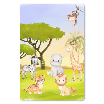 Produktbild von MuchoWow® Mauspad Mousepad Dschungel - Tiere - Kinder 40x60 cm - Mousepads - Maus Mat - Pad - Mausunterlage - Schreibtisch Accesoire