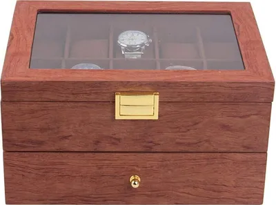 Produktbild von Holz Uhrenbox Uhrenkoffer Schaukasten  20 Slots Uhrenschatulle   Aufbewahrungsbox  Schubladenetui  Holzlager  Sammeln Schrank Organizer  mit Schubladen