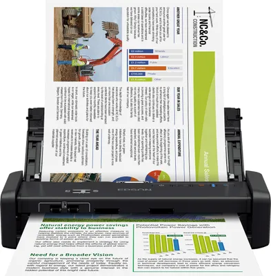 Produktbild von Epson WorkForce DS-360W, 215,9 x 1117,6 mm, 1200 x 1200 DPI, 25 Seiten pro Minute, 25 Seiten pro Minute, Handheld-Scanner, Schwarz