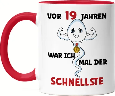 Produktbild von Vor 19 Jahren War Ich Mal Der Schnellste Tasse Rot 19. Geburtstag Happy Birthday Let's Party Geburtstagsfeier