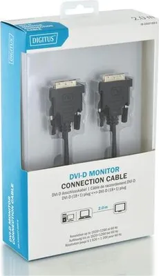 Productafbeelding van DIGITUS DVI-kabel. 2,0 meter. DVI-D 18+1. Ondersteunt resoluties tot 1920x1200