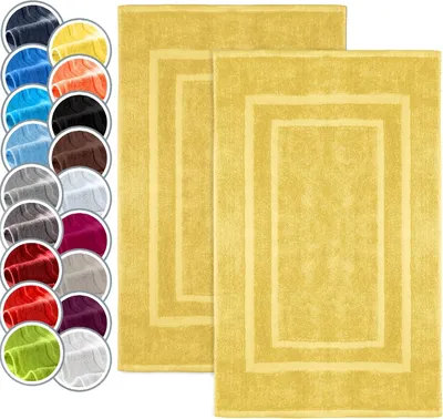 Zdjęcie produktu dla Dwa antypoślizgowe dywaniki do łazienki, wykonane z bawełny, zestaw 2 sztuk, wymiary 50x80 cm