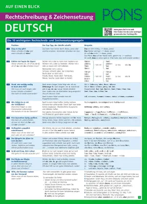 Produktbild von PONS Rechtschreibung & Zeichensetzung auf eine Blick Deutsch