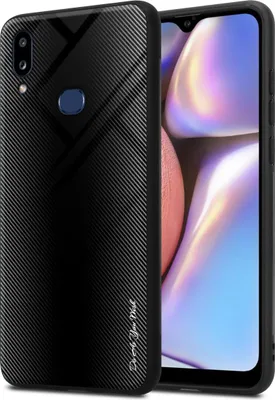 Produktbild von Cadorabo Hülle für Samsung Galaxy A10s / M01s Schutz Hülle in Schwarz Handyhülle TPU Etui Cover Case Tempered Glas