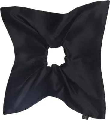 Immagine prodotto di INF Elastico per capelli quadrato in seta 19 Momme - Elegante foulard per capelli Nero