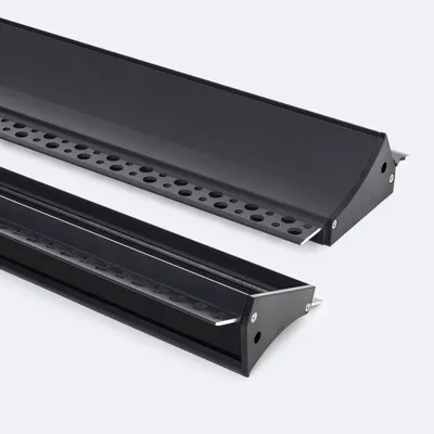 Produktbild von Aluminiumprofil Einbau für Gips/Stuckdecke für LED Streifen bin20mm Schwarz 2 m Schwarz transluzent