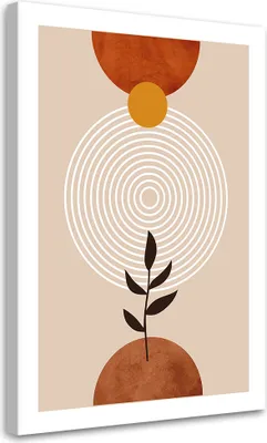 Produktbild von Leinwandbild Boho-Kreise und -Zweige 40x60 Feeby Beige bild für die wand bereit zum aufhängen