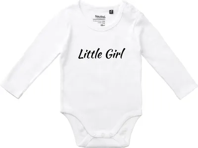 Produktbild von Huuraa Baby Body Little Girl Schriftzug 62 White  Baumwolle Fairtrade Langarmbody Geschenkidee