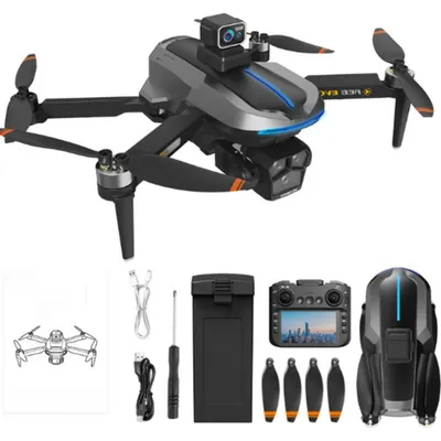 Image de Zimilo Drone avec 3 batteries, double caméra, 360° évitement d'obstacles, GPS et contrôle d'écran, pliable, noir