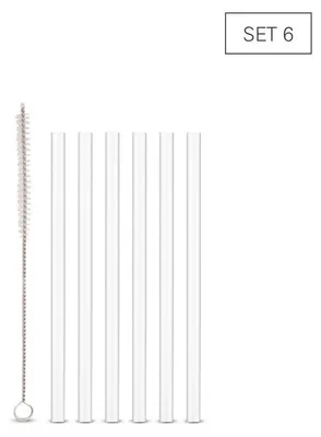 Obrázok produktu pre Karl Weis Sklenené slamky, priehľadné, 15 cm, 6 ks + kefka