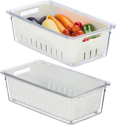 Zdjęcie produktu dla Zestaw organizerów do lodówek turystycznych, przezroczysty/biały, 2-częściowy