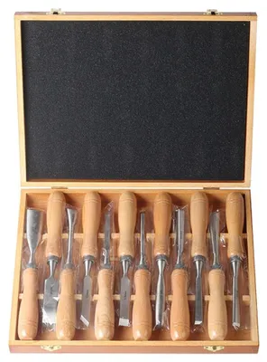 Produktbild von Omgoods – Set mit 12 Schneidewerkzeugen für die Holzbearbeitung – Professionelle Hobel