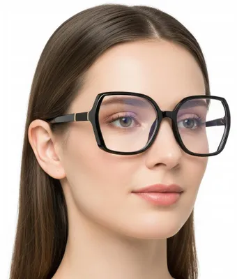 Produktbild von PolarZONE Damen Sechseckige Blaulichtfilter Brille Schwarz
