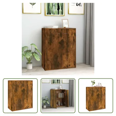 Zdjęcie produktu dla The Living Store kredens dąb wędzony 60x30x75 cm materiał drewnopochodny