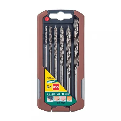 Immagine prodotto di wolfcraft Set di 6 punte per legno Professional 3-10 mm 7120000