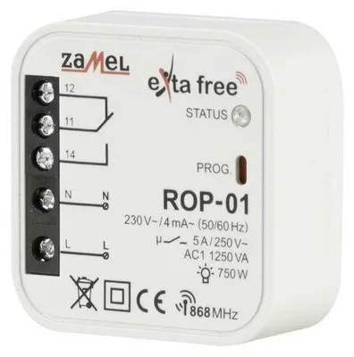 Obrázek produktu pro Rádiový přijímač pod omítku, 1 kanál, ROP-01, exta free Zamel