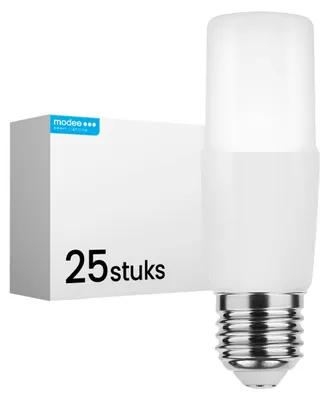 Productafbeelding van Modee LED Buislamp T26 E27 Mat - 7.9W 650lm 2700K - Warmwit - Vervangt 70W - 25 stuks