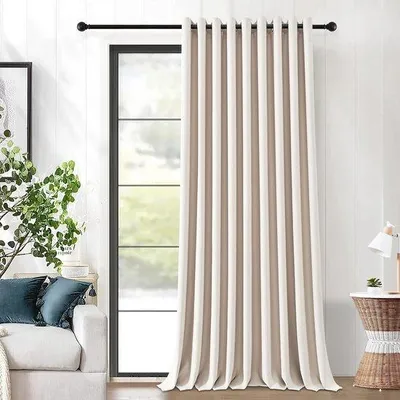 Obrázok produktu pre Unyqoos® Béžová termozáclona s okami – 100% polyester, 240×200 cm, termoizolačná a zatemňujúca, s tepelnoizolačnými a zvukovoizolačnými vlastnosťami