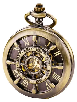 Produktbild von Uni Mechanische Taschenuhr mit Retro-Zifferblatt und Kette
