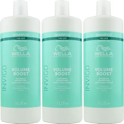 Produktbild von Wella Invigo Volume Boost 3 x 1000 ml volumenspendendes Shampoo Set
