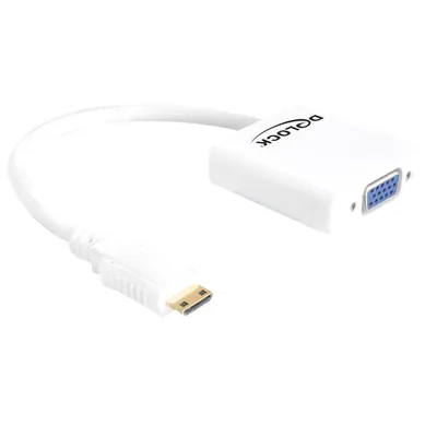 Produktbild von DeLOCK 65348, VGA (D-Sub), HDMI Type C (Mini), Männlich, Weiblich, 1920 x 1080 Pixel, Weiß