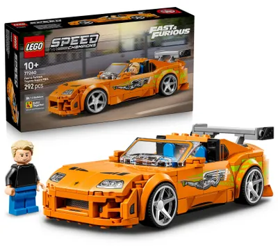 Produktbild von LEGO Speed Champions The Fast and The Furious Toyota Supra MK4 - Auto Spielzeug - Modellbau mit Bryan O'Conner Minifigur - MINT Geschenk für Jungen ab 10 Jahren und jugendliche Filmfans - 77260