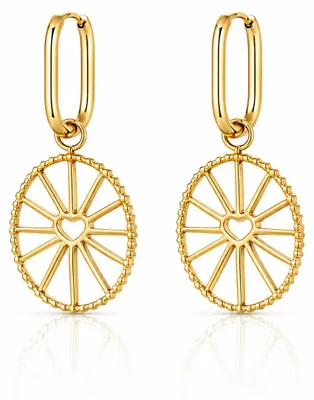 Produktbild von Ohrringe Ohrhänger Gold- Silberfarben  herz liebe Romantik Yehwang.Farbe:Gold