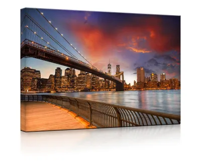Produktbild von lightbox multicolor | Beleuchtetes Bild | Brooklyn Bridge Park New York | 100x70 cm | fully lighted
