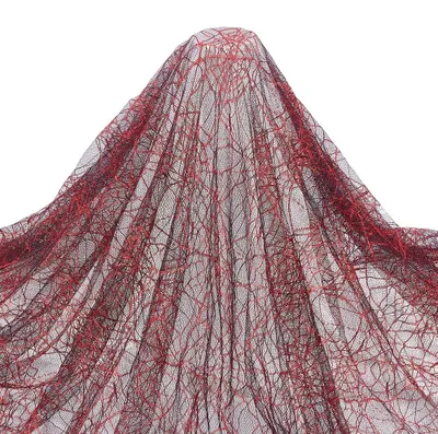 Kantstoff 1,8 x 1,6 m schwarz-rot, geblümt, für Hochzeit, Halloween, DIY