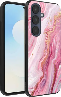 Produktbild von Geeignet für Samsung Galaxy S25 FE Handytasche mit Marmordruck - TPU zurück Abdeckung Fall Marmor Design - Pink - Smartphonica