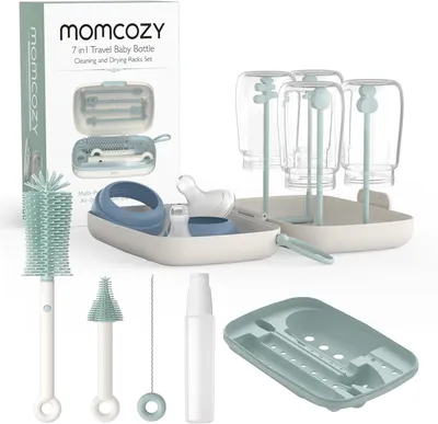 Immagine prodotto di ??momcozy set di spazzole per neonati 7-in-1 - Tutto in uno: set di pulizia con spazzola in silicone e spazzola per tettarelle