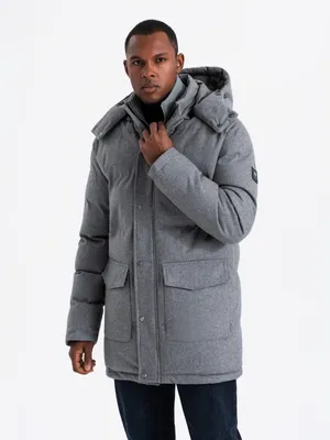 Obrázek produktu pro Ombre Clothing Pánská zimní bunda Birrissa šedá melanžová M