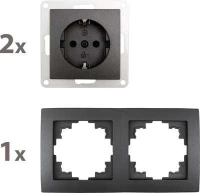 Produktbild von Steckdosen Set McPower Flair ''Beginner 2S'' 3-teilig, anthrazit