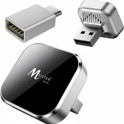 Produktbild von Meisterhome CarPlay Wireless Adapter Upgrade von Wired CarPlay auf Wireless (2026 Aktualisiert) Mini-USB-A USB-C Design für Autos mit Wired Car Play