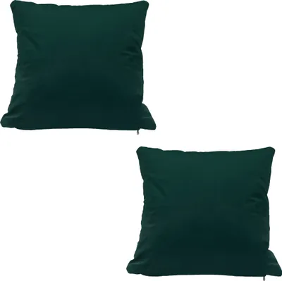 Produktbild von Kissenbezug 2er Set 40x40 cm Petrol Samt weich Kissenhülle Sofakissen Dekokissen Reißverschluss
