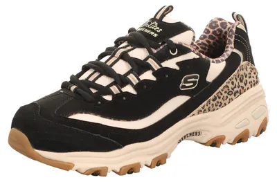 Produktbild von Skechers Damen-Sneaker D'LITES Leopard-Schwarz-Weiß-Beige, Farbe:schwarz, EU Größe:43