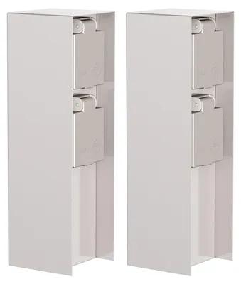 Imagen del producto de ledscom.de: 2 columnas de enchufes para jardín POMI, para uso exterior, IP44, de doble enchufe, acero inoxidable, acero inoxidable, diseño rectangular, 23 cm – Tamaño: 2 unidades (paquete de 1), acero inoxidable / 2 enchufes