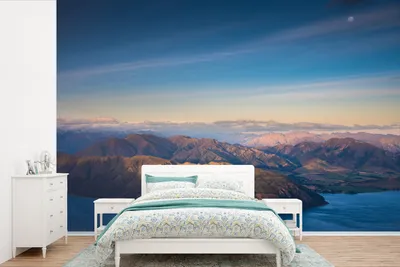 Produktbild von MuchoWow® Fototapete für Wohnzimmer oder Schlafzimmer Wandtapete Vinyl Motivtapete See - Berg - Himmel - 420x280 cm - Zimmer für Kinder
