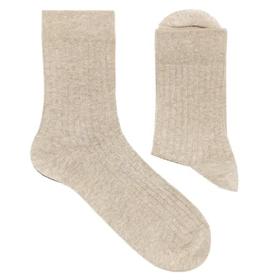 Produktbild von Herren Socken aus Baumwolle Rippe Natur Größe 43-46