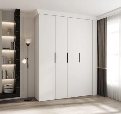 Produktbild von Kleiderschrank mit Regalböden 180/50 LORENA 4 - weiß/schwarz