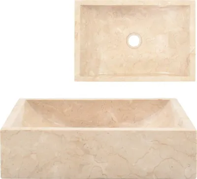 Image de Lavabo 45x30x12 cm marbre crème brillant