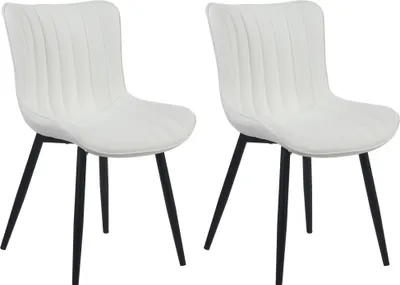 Produktbild von 2er Set Stühle HLO-CP10 Kunstleder  weiß