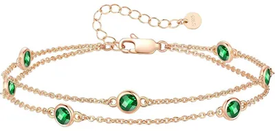 Produktbild von Armband Damen 925 Sterling Silber Zirkonia Roségold Verstellbar