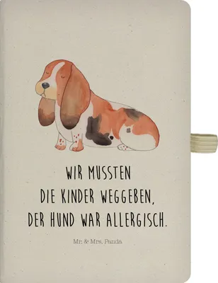 Produktbild von Mr. & Mrs. Panda Adressbuch Hund Basset Hound - Transparent - Geschenk, Notizheft, notizbuch, Tagebuch, Süß, Journal, Lustig, Sprüche, Reisetagebuch