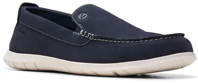 Zdjęcie produktu dla CLARKS Slip-Ons Flexway Step z elastyczną gumową podeszwą zewnętrzną 2250 Navy Suede 41