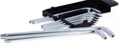 Produktbild von 9 abgewinkelte Sternschlüssel T10 bis T50 - Präzisionsstahl