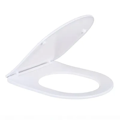 Produktbild von BELVIT WC Slim Sitz, Design WC-Sitz mit Absenkautomatik/Soft-Close - Toilettensitz, Klodeckel Duroplast weiß dünn, KI-generiertes Bild