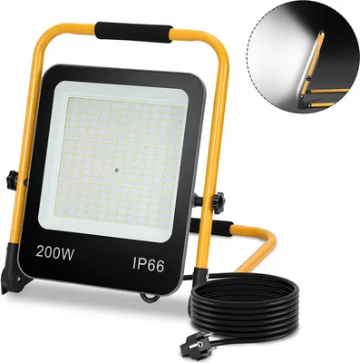 Immagine prodotto di Hengda 200W bianco freddo LED faretto da costruzione 6000K luce di lavoro LED proiettore luce di lavoro